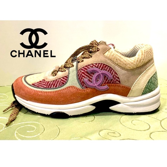 🎉Chanel CC Logo Low Top Tweed Sneakers. G39697. 2022. Women’s size 36 EU - Picture 1 of 16